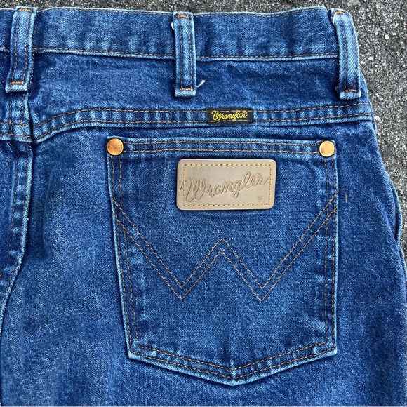 Wrangler 936DSD‎ Blue Demin Jeans Dark Wash Men Size 33x31 Cowboy Boot Cut - Picture 7 of 10